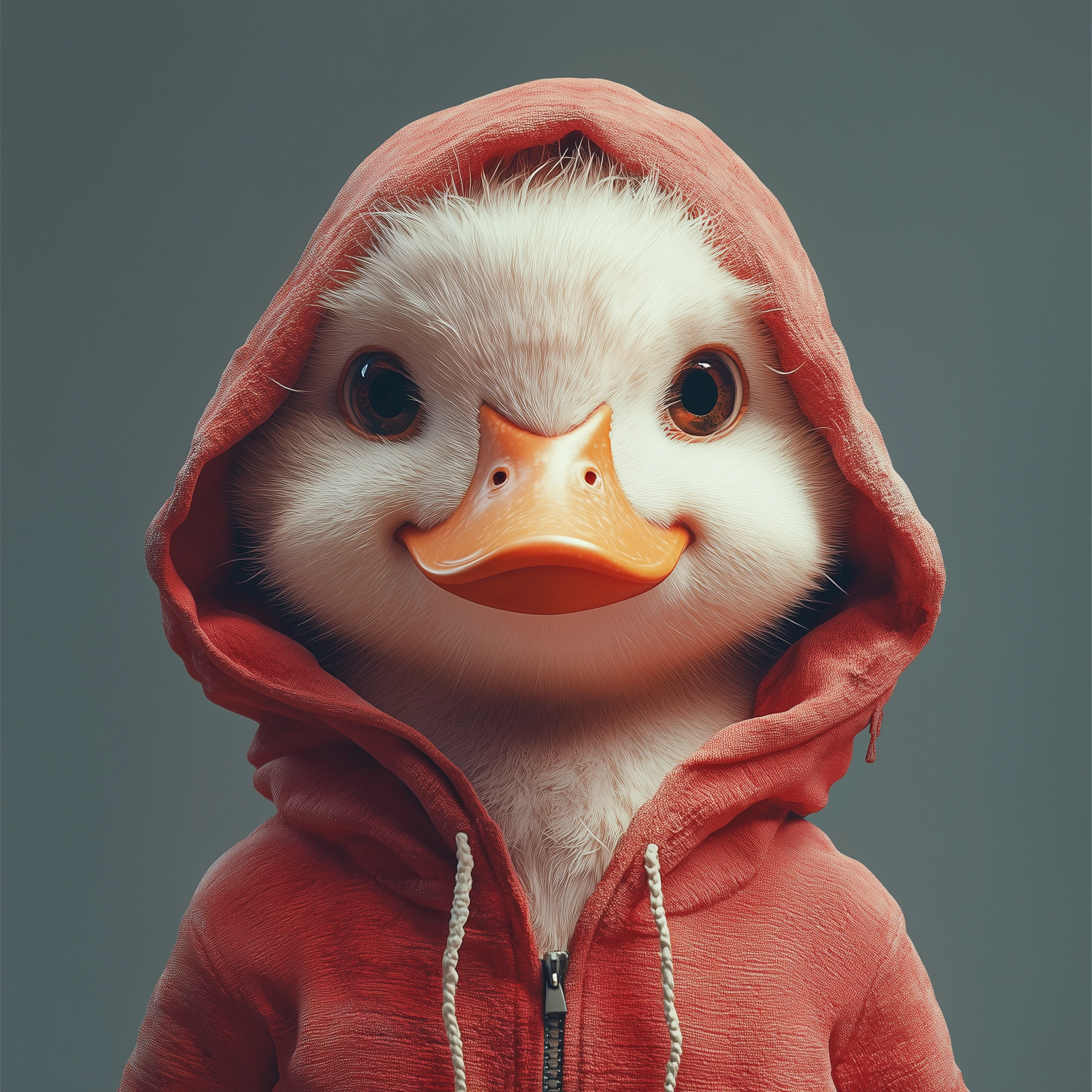 redgoose-me_an_ugly_duck_wearing_a_red_hoodie_standing_next_to-3.webp