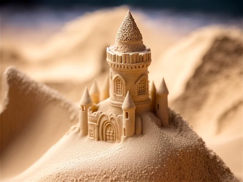 Miniature sand castles.