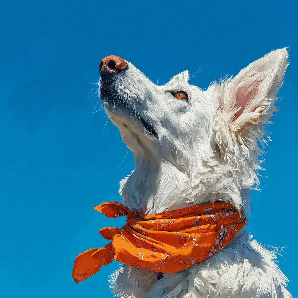 GoOSe_white_shepherd_looking_up_at_the_sky_with_an_orange_ban_1dc5a0dd-5873-475e-bc2a-431229488671_0.webp