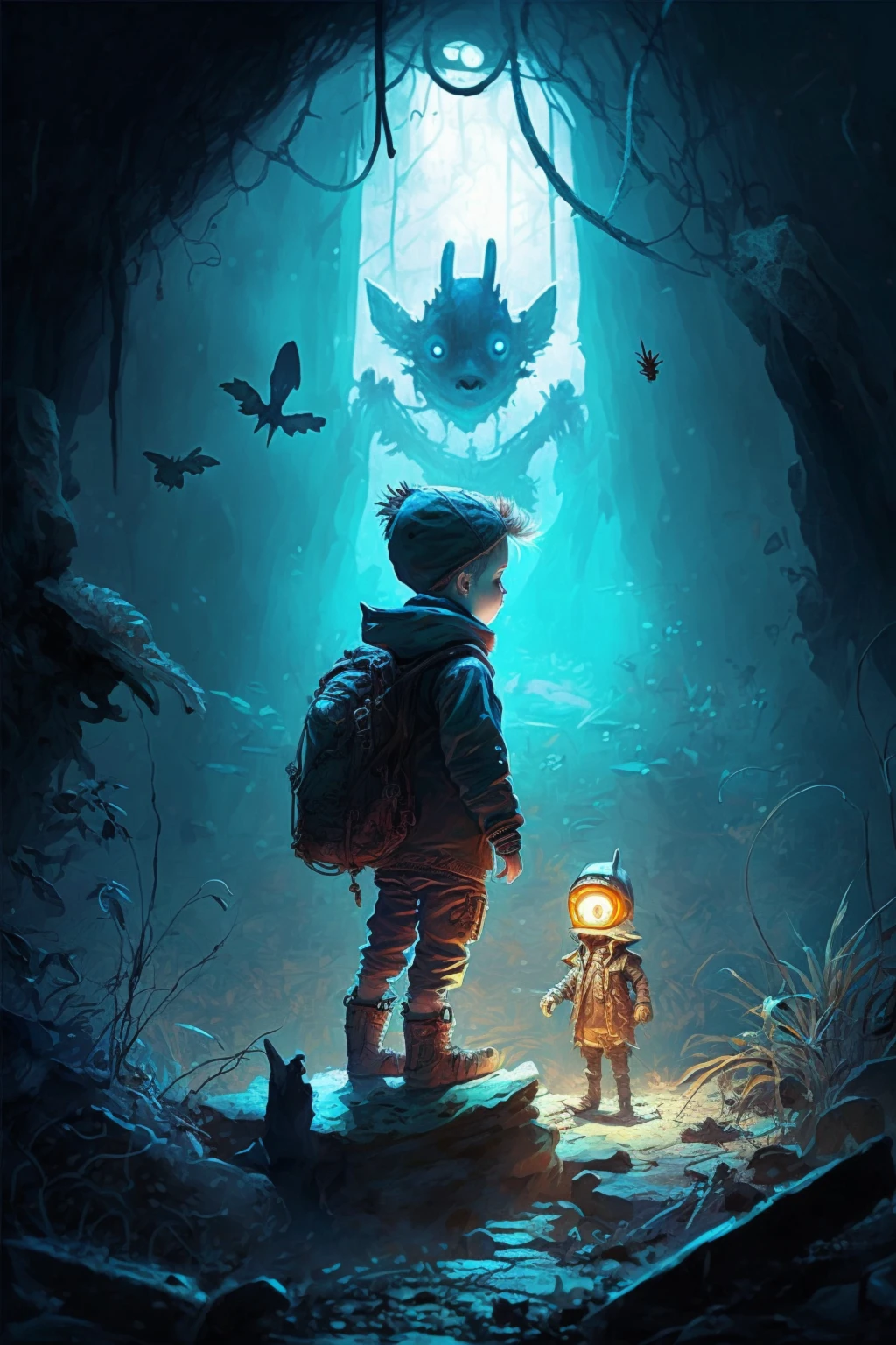 MrNoMbre_a_cute_kid_with_adventure_outfit_and_his_mystical_frie_28105c37-2763-4cba-8b5a-7788d57e9f3b.webp