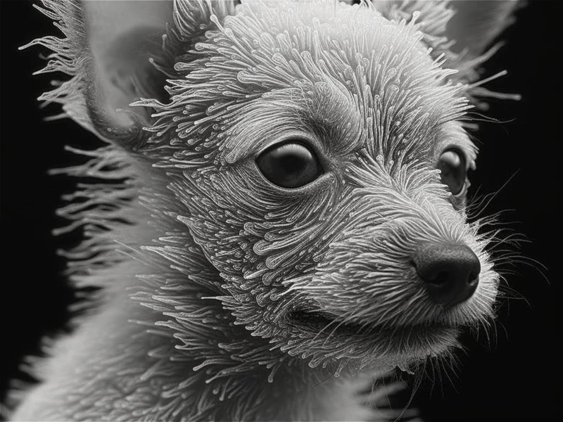 Microscopic pets under an electron microscope.