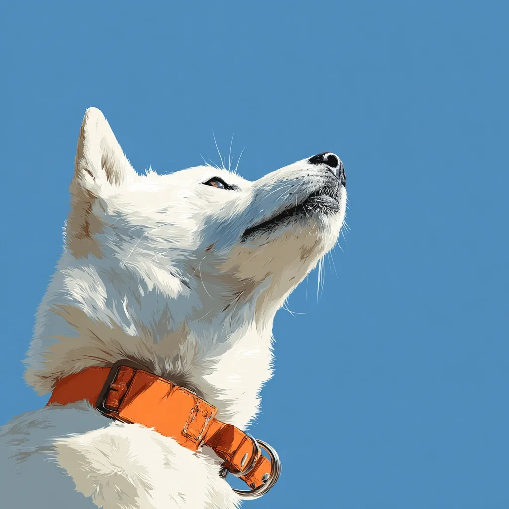 GoOSe_a_white_shiba_inu_dog_with_an_orange_collar_simple_back_0d7ad40e-1db8-492c-a509-6200c3d47977_3.webp