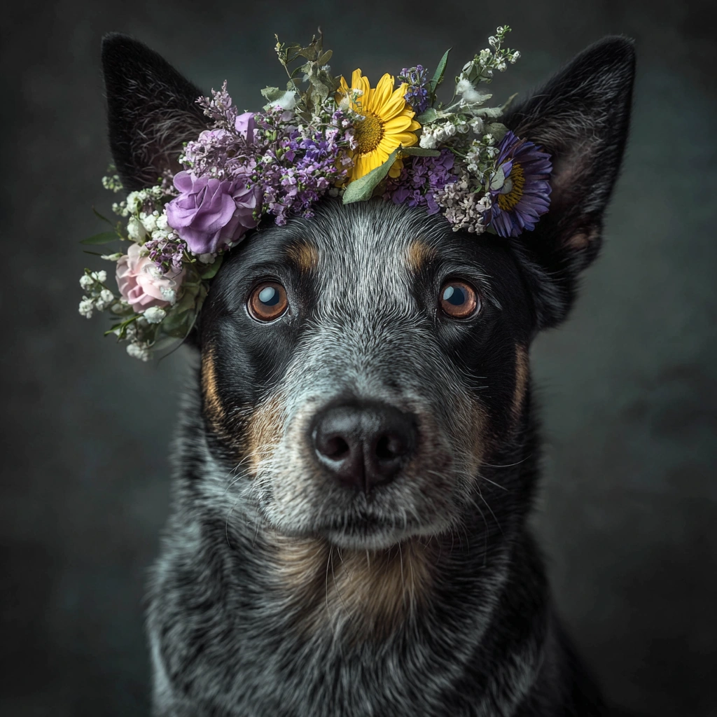 GoOSe_portrait_of_an_australian_cattle_dog_with_a_floral_head_eddbd207-333c-40bb-9122-0bb965aa17de_2.webp