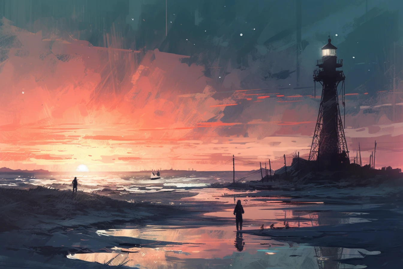 viglomir_beach_with_sea_and_a_lonely_tower_in_the_middle_of_the_0fc20360-51af-4b0d-91ac-3e7db32e6bd3.webp