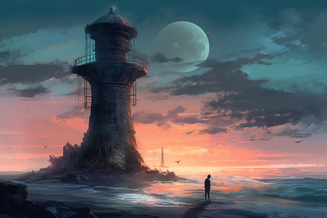 viglomir_beach_with_sea_and_a_lonely_tower_in_the_middle_of_the_1b9517a8-ab9b-414d-ac91-a9c6de188d23.webp