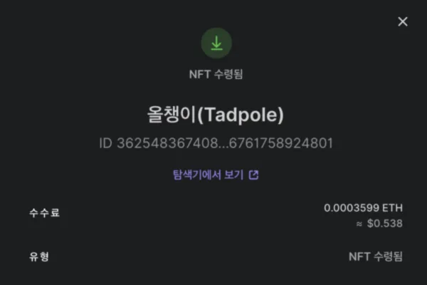 NFT 보내기 실험해보다.