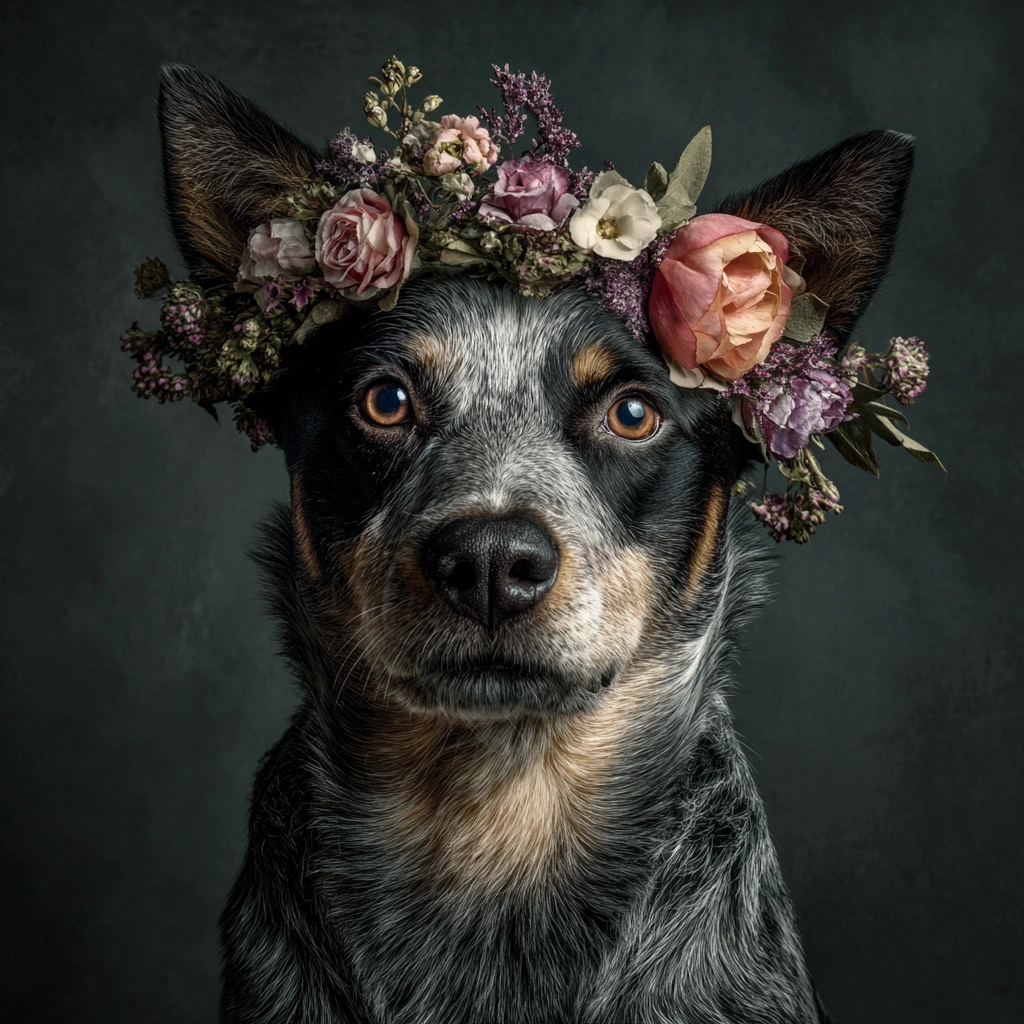 GoOSe_portrait_of_an_australian_cattle_dog_with_a_floral_head_eddbd207-333c-40bb-9122-0bb965aa17de_3.webp