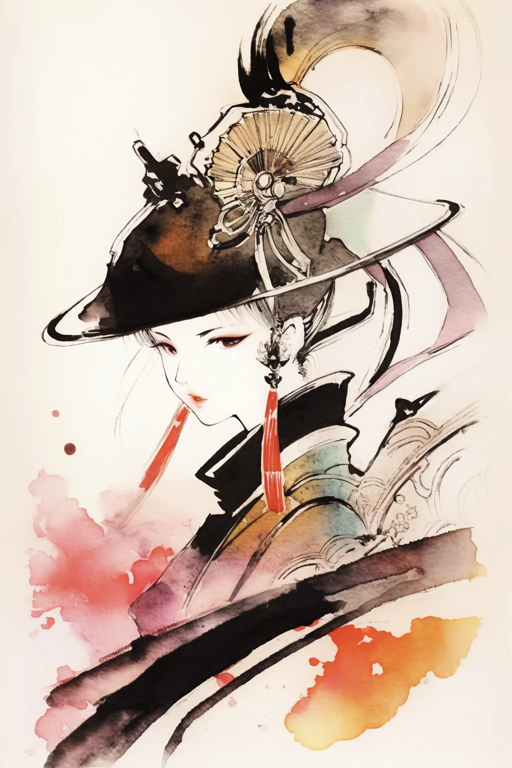 Chewy_anime_girl_Yoshitaka_Amano_artstyle_sumi-e_and_ukiyo-e_st_f498bc4c-61c1-430e-9736-4d88c1b683c9.webp