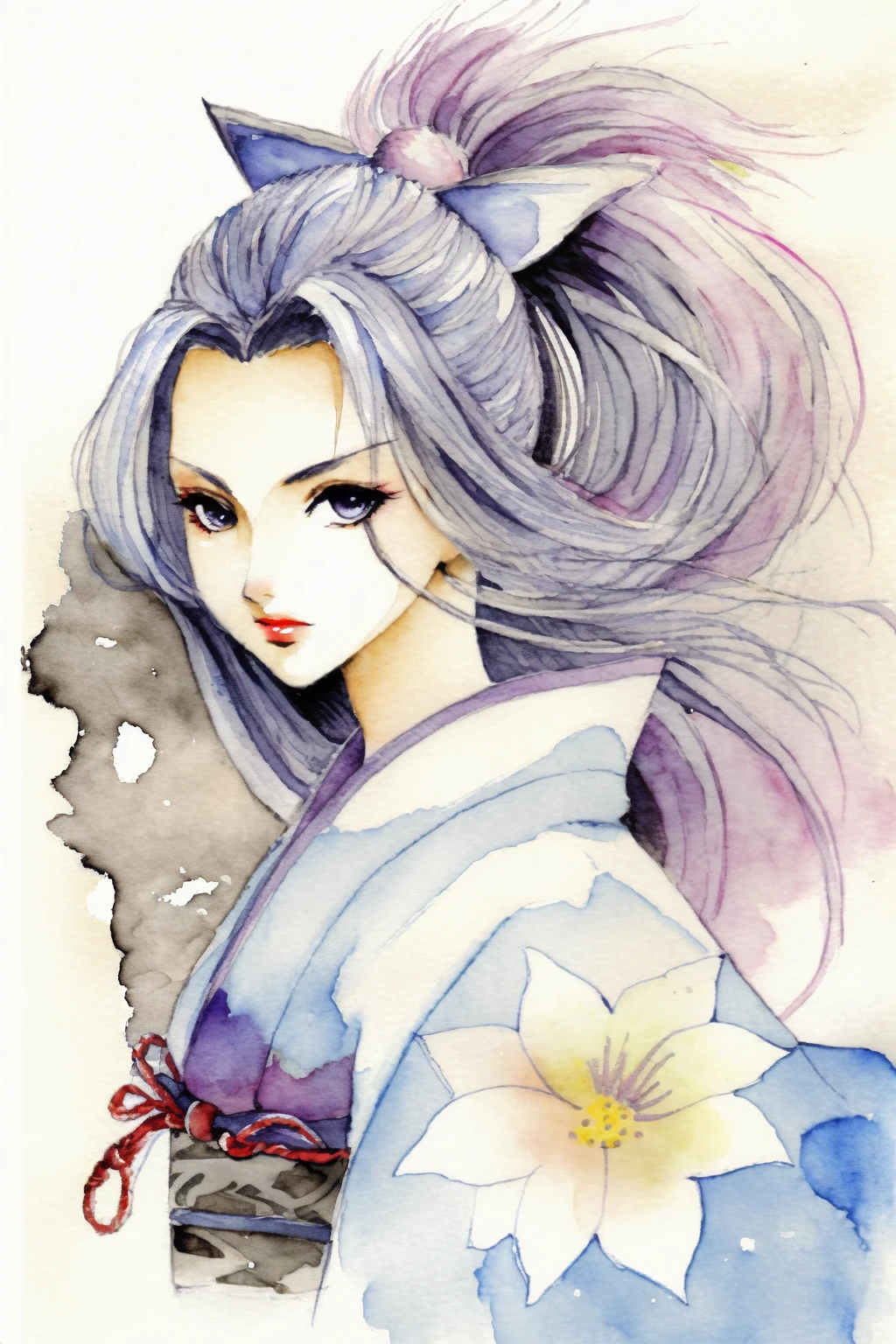 Chewy_anime_girl_Yoshitaka_Amano_artstyle_sumi-e_and_ukiyo-e_st_4377e588-b63d-4fed-b891-0d46fd9a15ab.webp