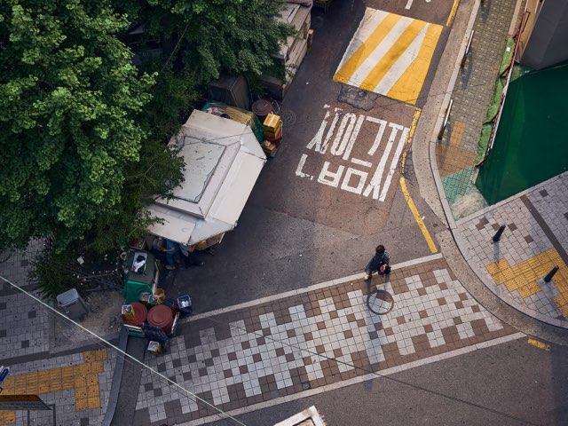 위에서 본 거리의 모습